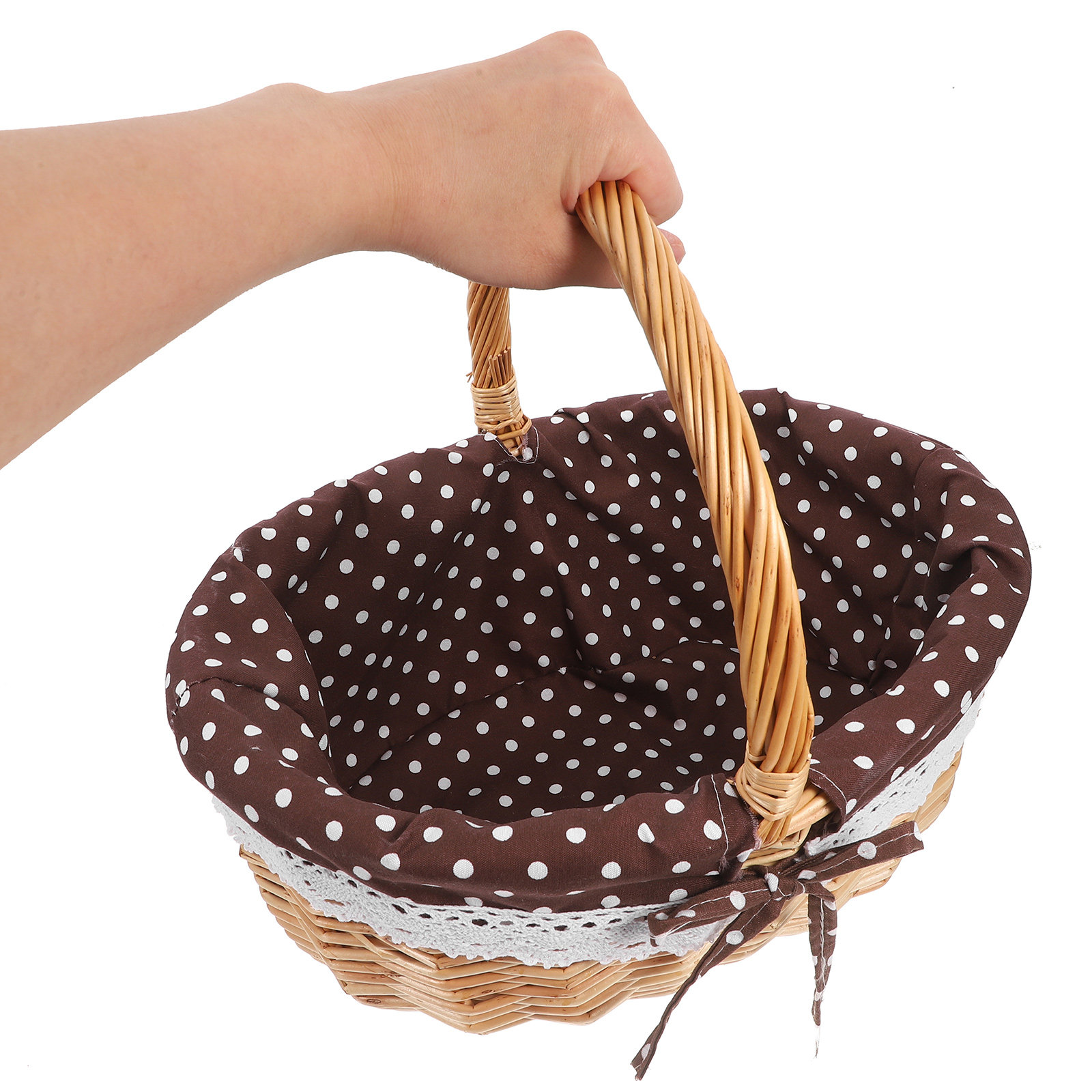 Snacks Food Gift Baskets - 手作りの籐製収納バスケット、リネン裏地付きフルーツバスケット、キッチン食品収納、スナック、パン、野菜の盛り付け、ギフト、結婚式用