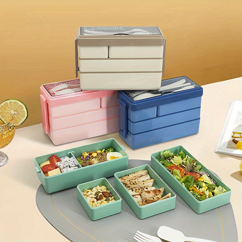 カトラリー付き大容量弁当箱,多層食品保存,積み重ね可能な漏れ - Food Xxl のレビューと価格