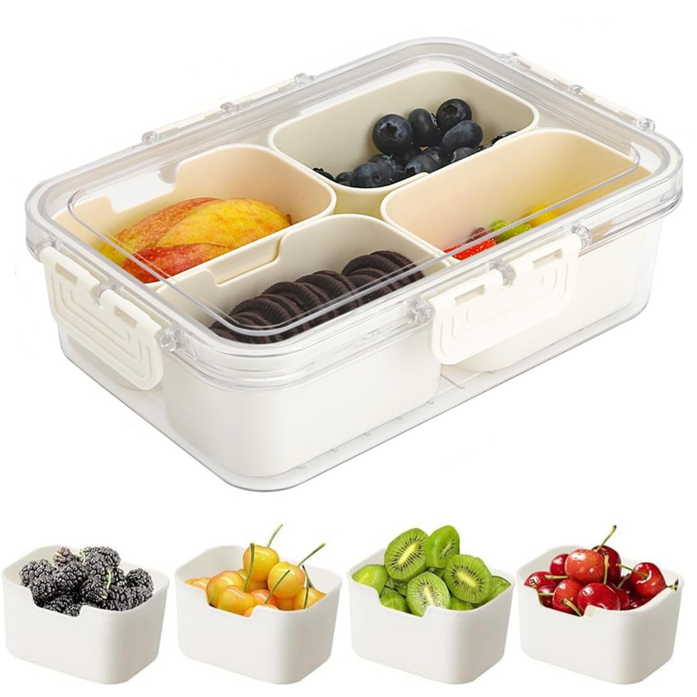 ポータブル食品保存箱、スナック収納ボックス、蓋付き4つのコン - Food Snacks Wholesale のレビューと価格
