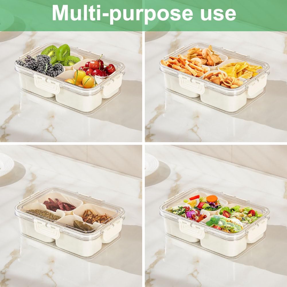 ポータブル食品保存箱、スナック収納ボックス、蓋付き4つのコン - Food Snacks Wholesale のレビューと価格