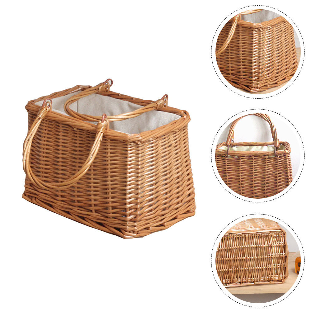1 個籐収納バスケットポータブル織物オーガナイザードライフー - Snacks Food Gift Baskets のレビューと価格